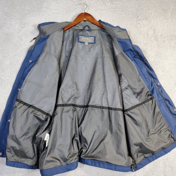 Eddie Bauer Jacket Men's 2XL Blue Mesh Lined Full Zip Pockets Hooded Weatheredge - Picture 3 of 16